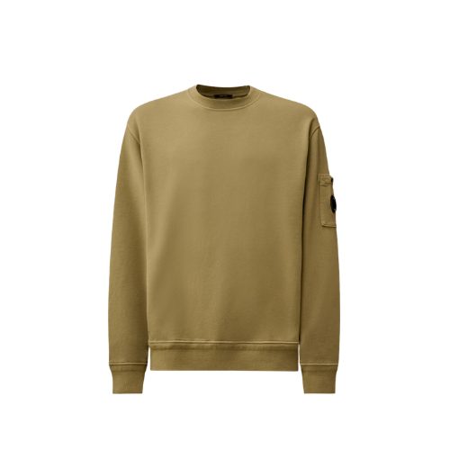 Cotton Diagonal Fleece Resist Dyed Crewneck Lens Sweatshirt