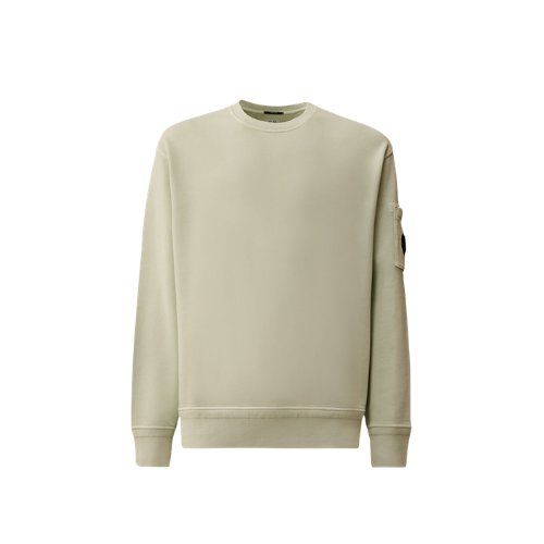 Cotton Diagonal Fleece Resist Dyed Crewneck Lens Sweatshirt