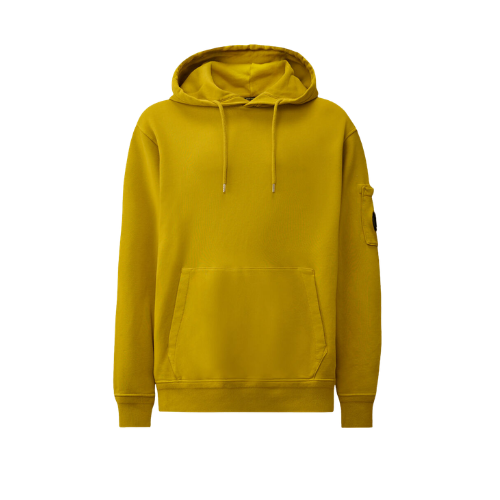 Cotton Diagonal Fleece Hooded Lens Sweatshirt
