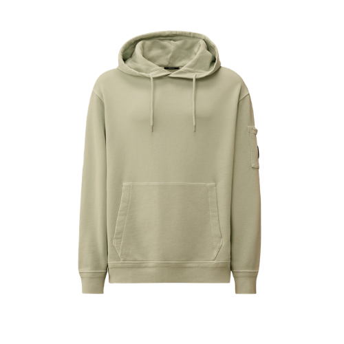 Cotton Diagonal Fleece Hooded Lens Sweatshirt