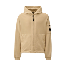 Cotton Diagonal Fleece Zip Hooded Sweatshirt