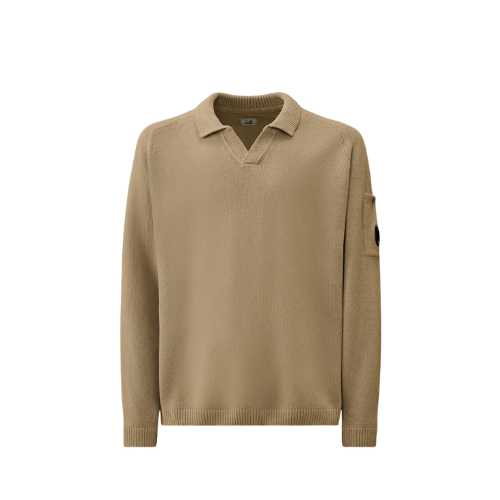 Cotton Chenille Polo Lens Sweater