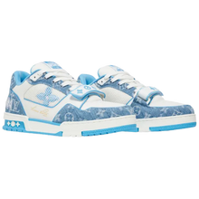 Louis Vuitton Trainer Low 'Velcro Strap - Light Blue Monogram Denim'
