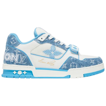 Louis Vuitton Trainer Low 'Velcro Strap - Light Blue Monogram Denim'
